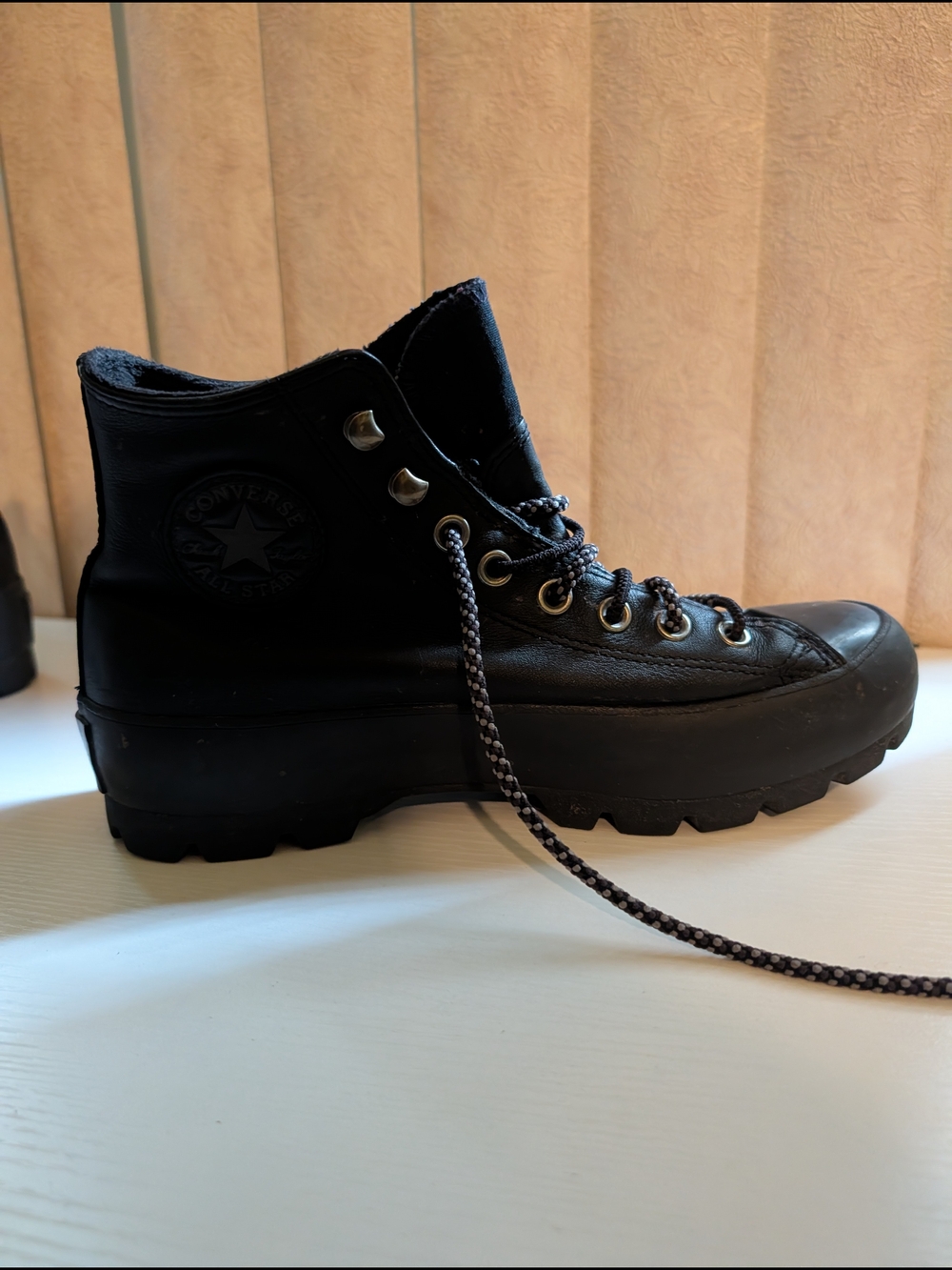 Converse Women’s Black Lace-Up Platform Hiking Boot